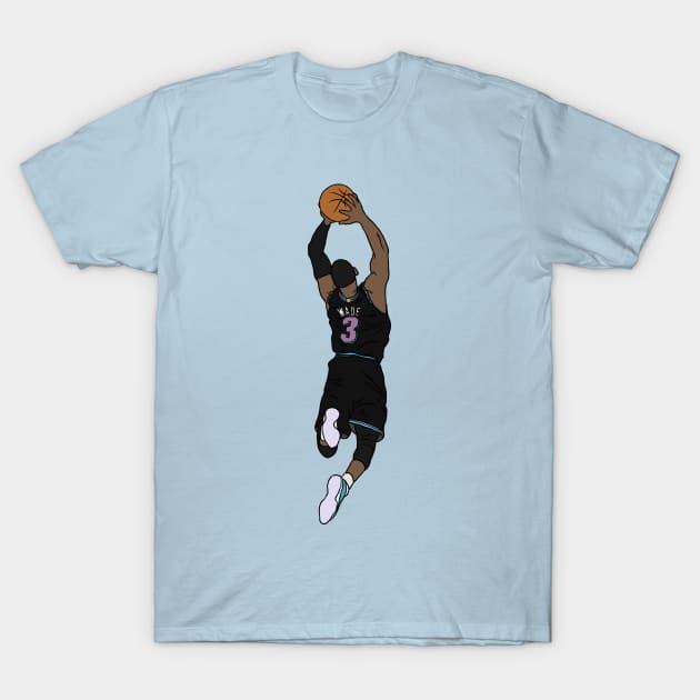 Dwyane Wade Black Miami Vice T-Shirt by rattraptees